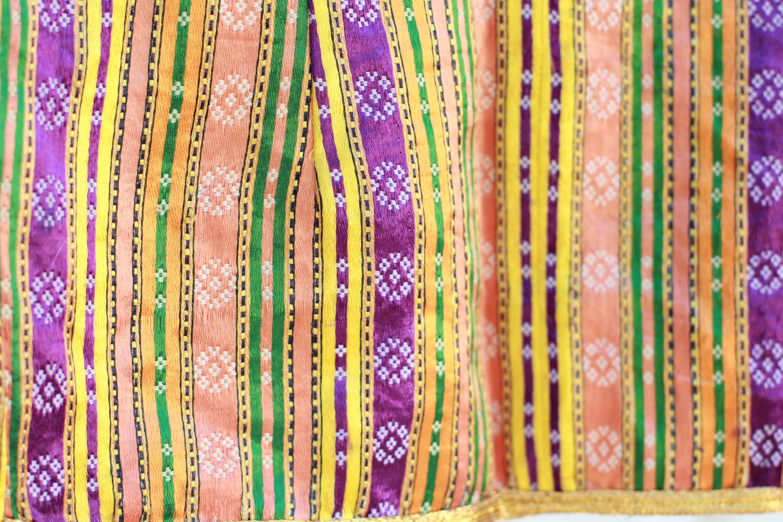 Antique Silk Ottoman-Style Bolero Jacket with Gold Lurex Stripes