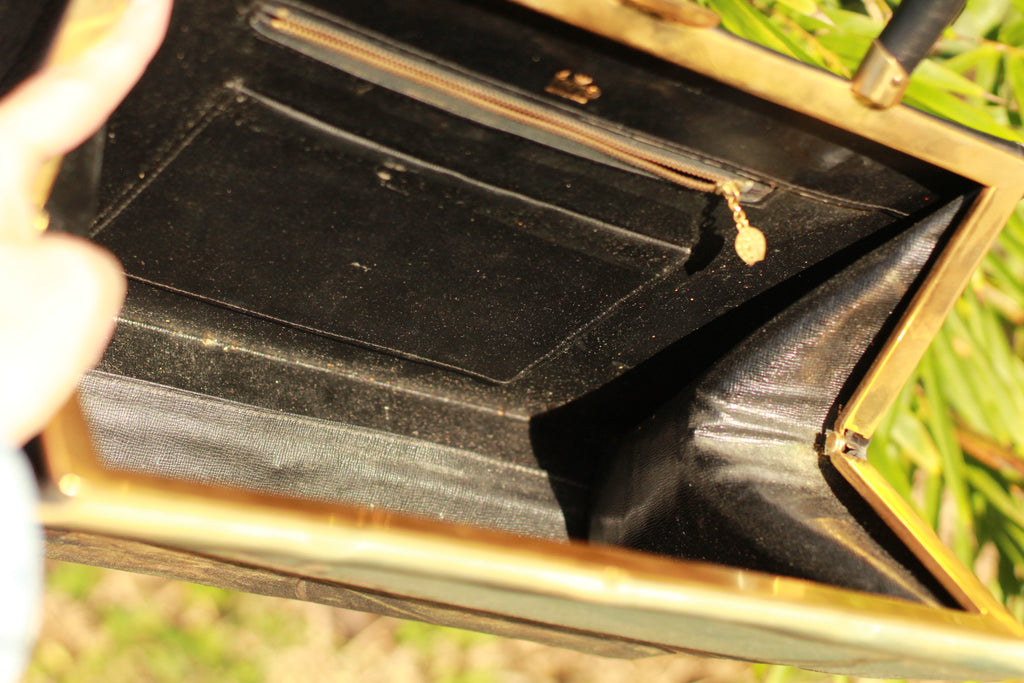 Vintage 1950s Tano of Madrid Harbor Scene Leather Handbag | Made in Spain