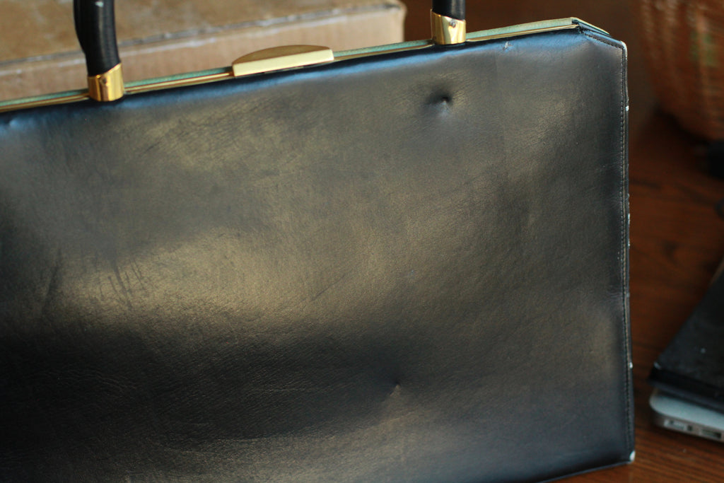 Vintage 1950s Tano of Madrid Harbor Scene Leather Handbag | Made in Spain