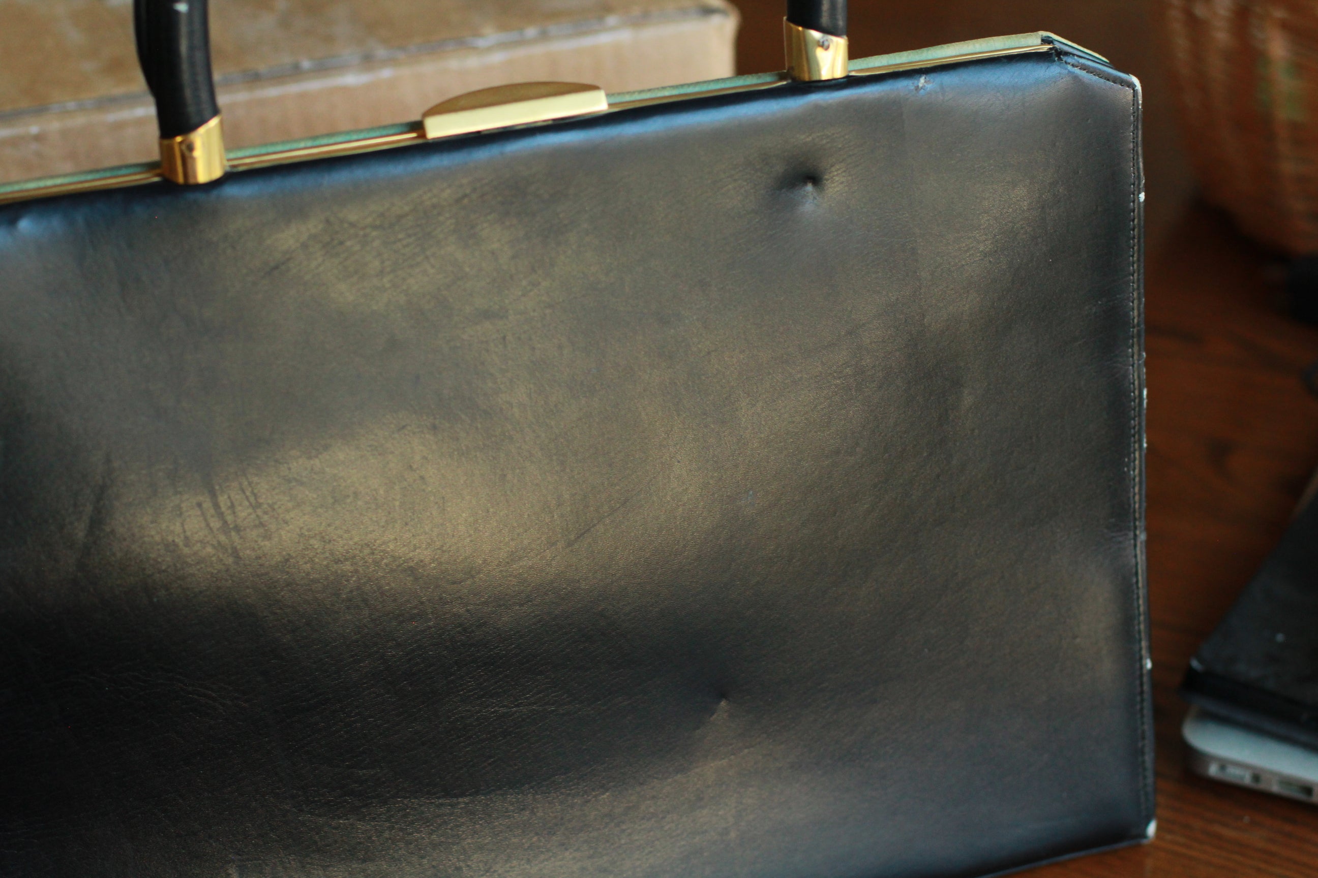 Vintage 1950s Tano of Madrid Harbor Scene Leather Handbag | Made in Spain