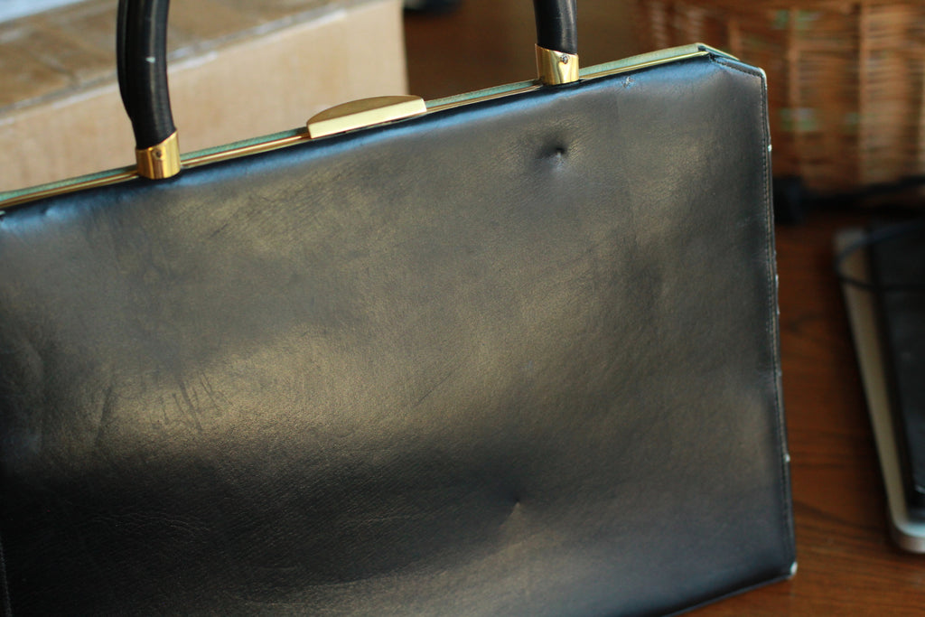 Vintage 1950s Tano of Madrid Harbor Scene Leather Handbag | Made in Spain