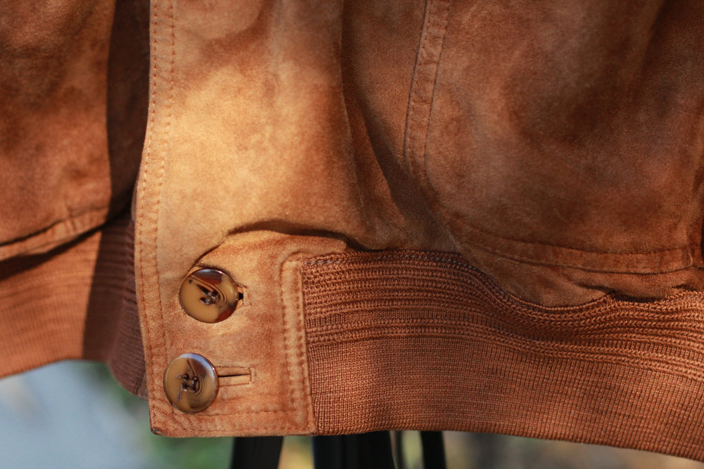 Close-up of bottom hem on vintage Italian Conbipel jacket