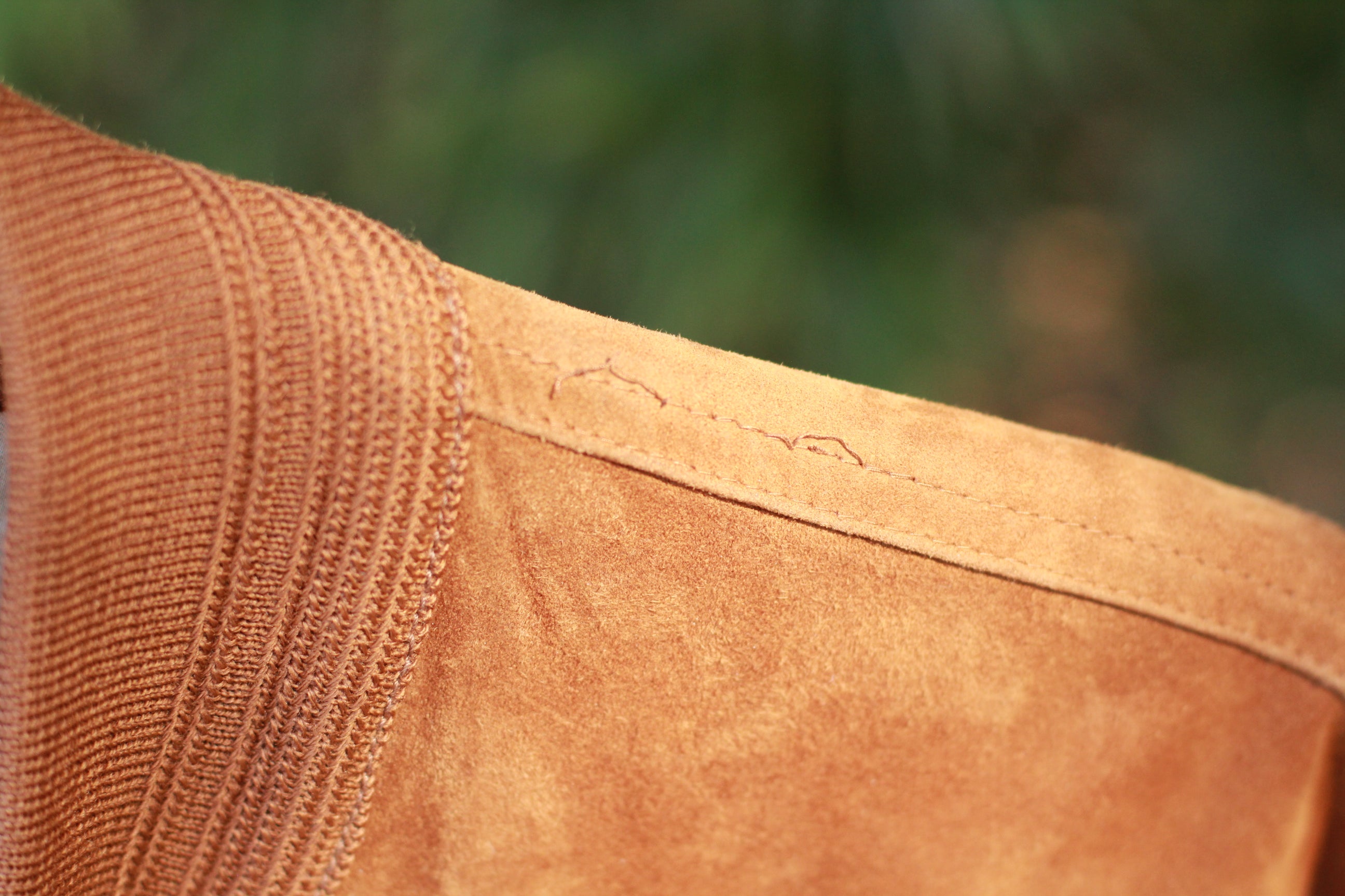 Close-up of fraying seem on vintage Italian Conbipel jacket