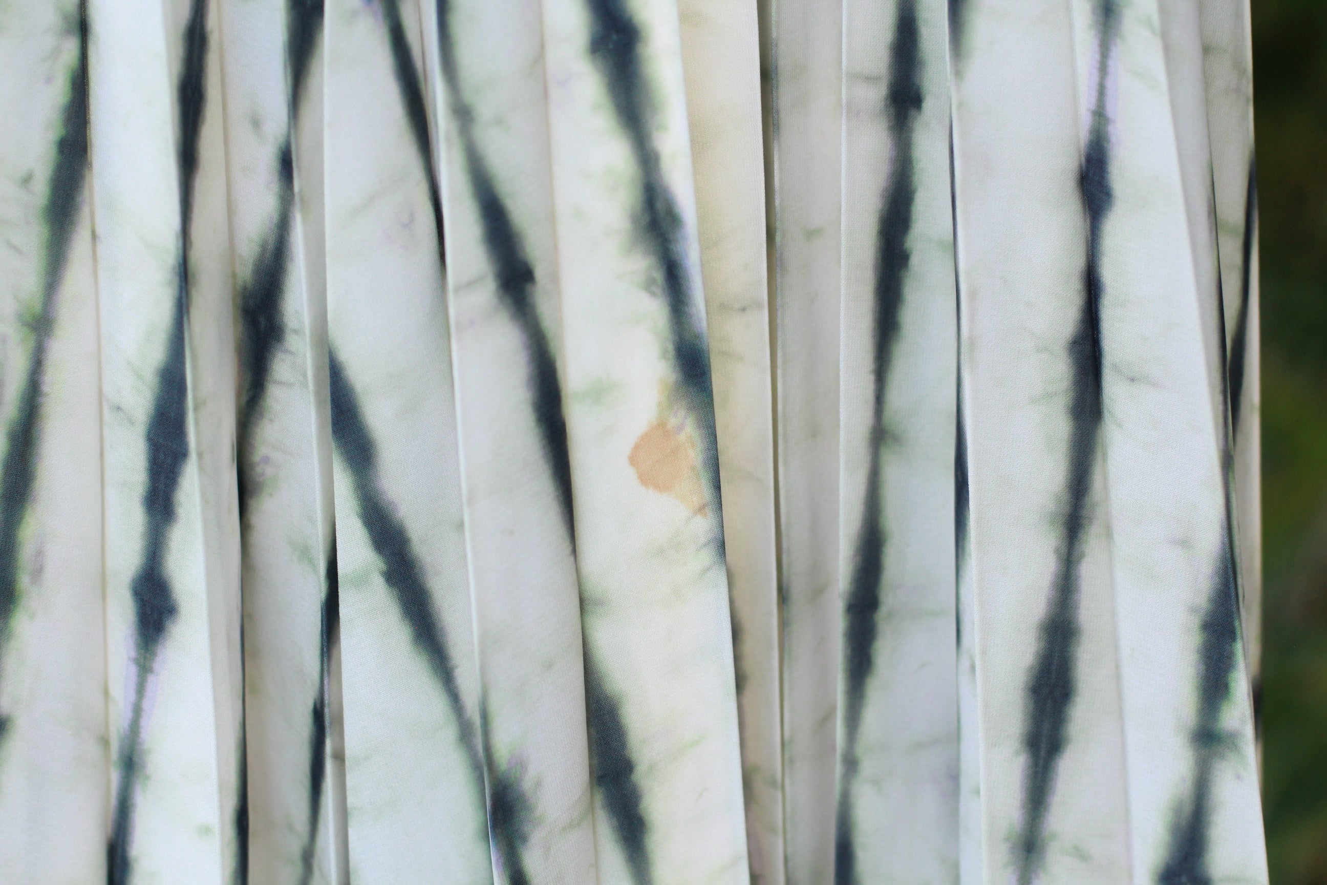 Close-up of minor stain on front of skirt