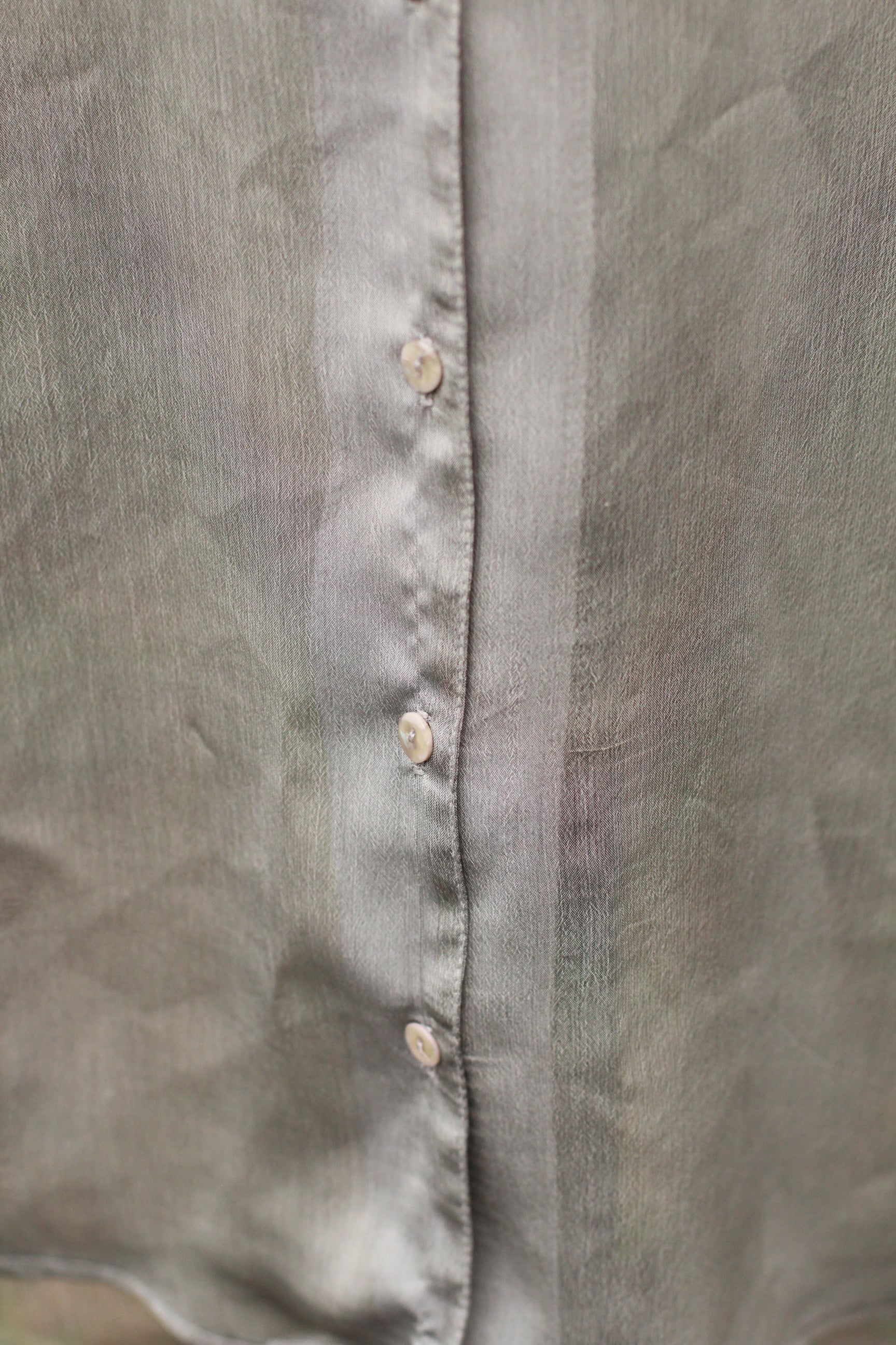 Lightweight gray sheer long sleeve blouse – fabric close-up