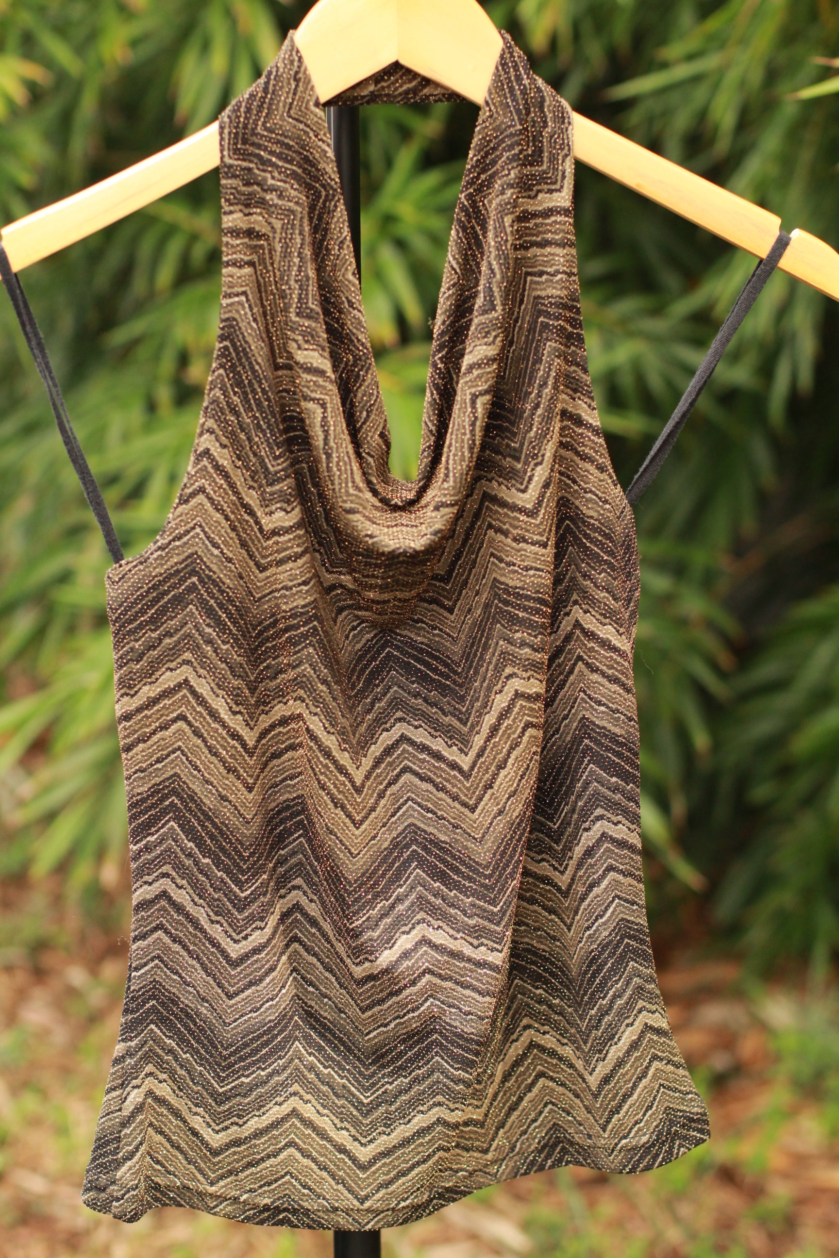 Vintage 90s/Y2K Cowl Neck Halter Top - Front View