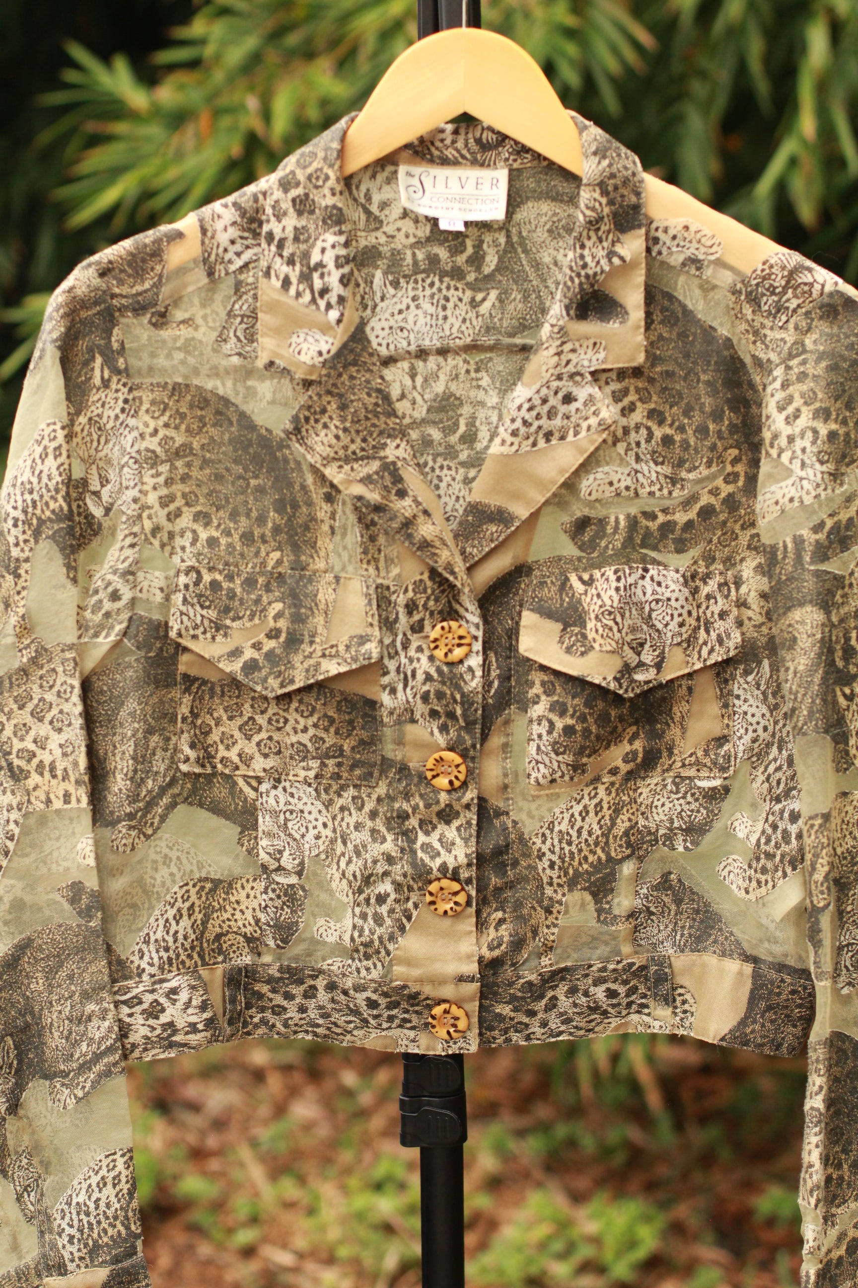 Vintage 1990s Sheer Animal Print Cropped Jacket | USA Made