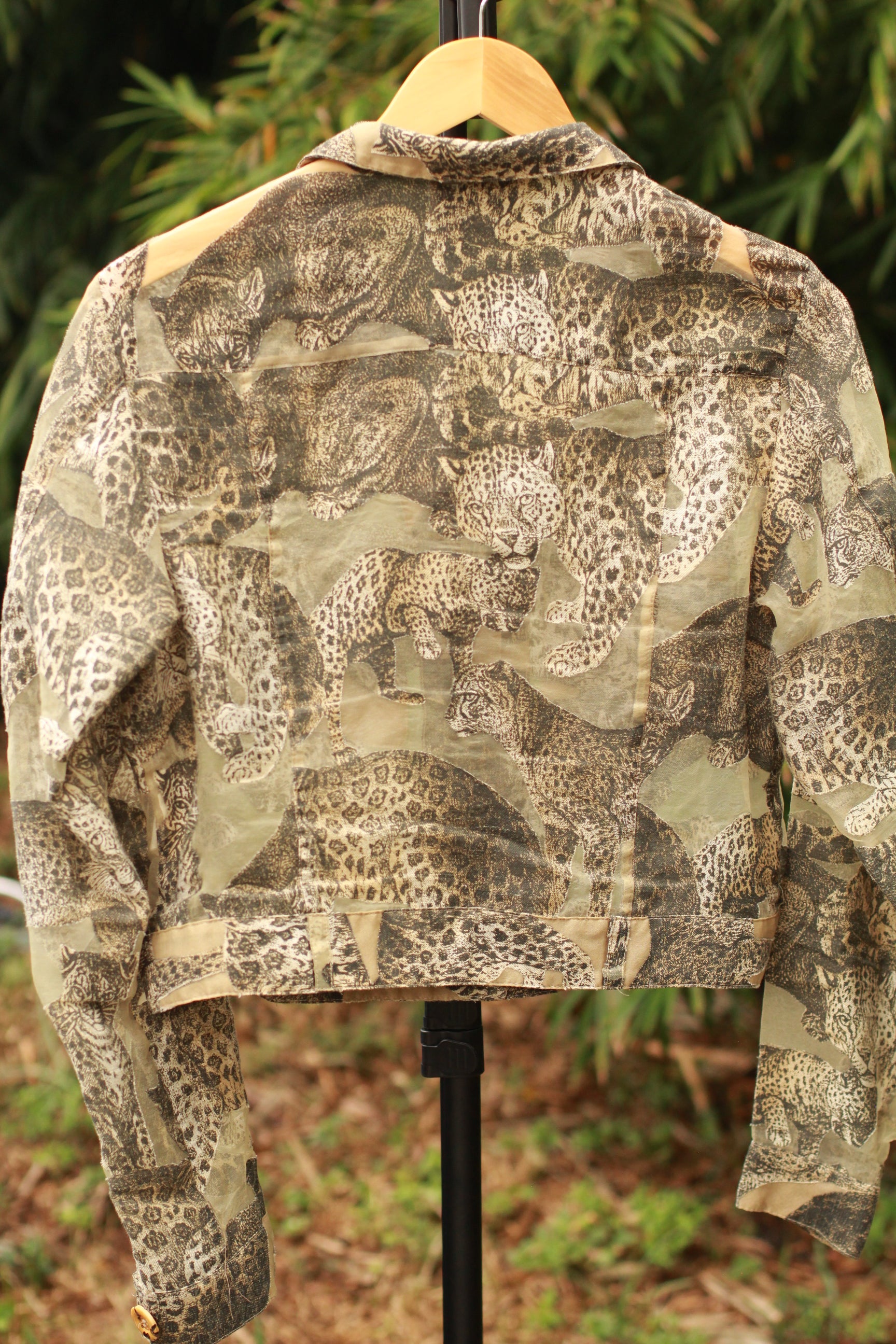 Vintage 1990s Sheer Animal Print Cropped Jacket | USA Made