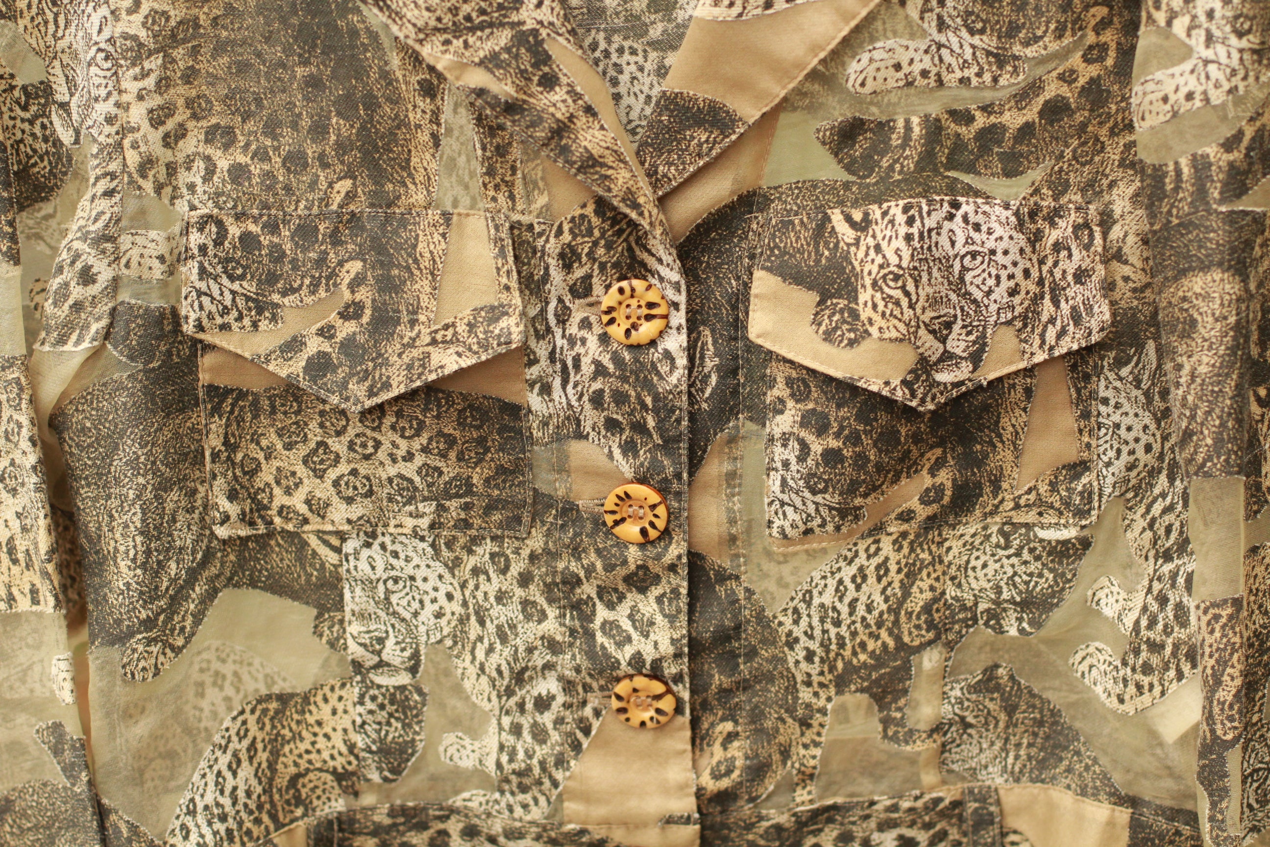 Vintage 1990s Sheer Animal Print Cropped Jacket | USA Made