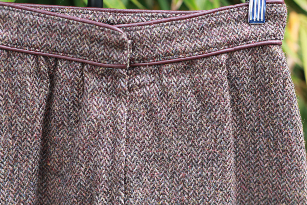 Close up of back view showing hook & eye and zipper closure